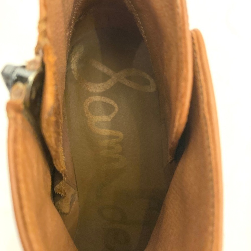 Sam Edelman Paila Ankle Bootie Lt Brown Leather Womens 8 Low Heel Side Zip - Picture 6 of 9